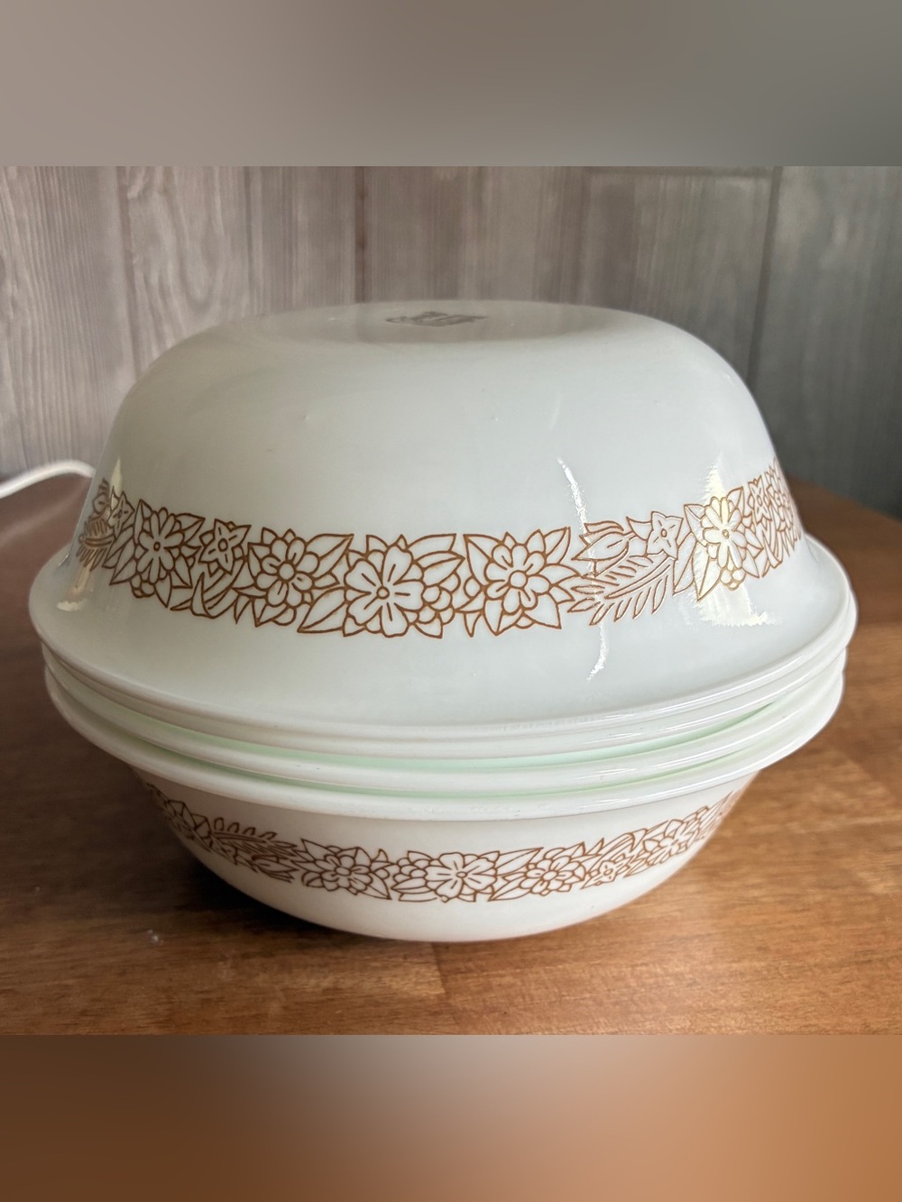 4 Vintage Corelle by Corning Woodland Brown Pattern Fruit Bowls Made In USA